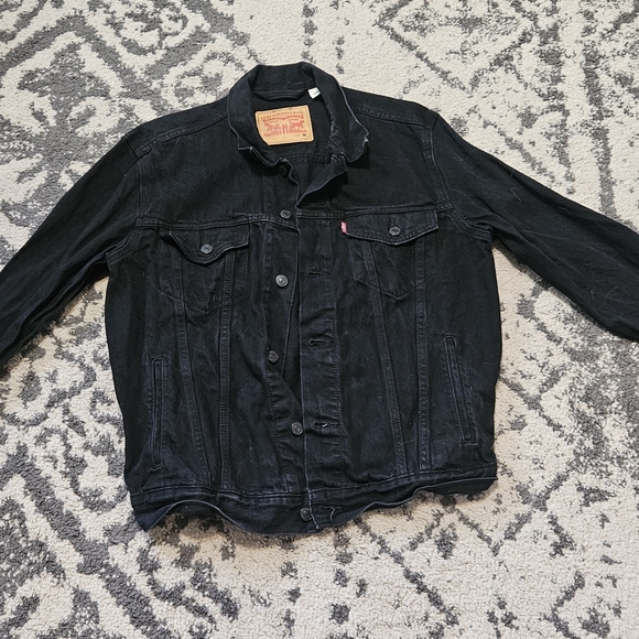 Vintage Levi's Black Denim Trucker Jacket Men’s Size M USA Made 70507-0259 - Picture 1 of 5
